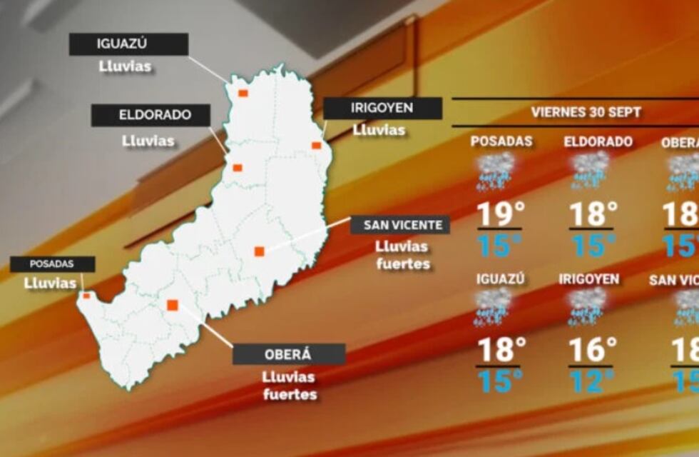 Cielo nublado y probabilidad de lluvias en Misiones