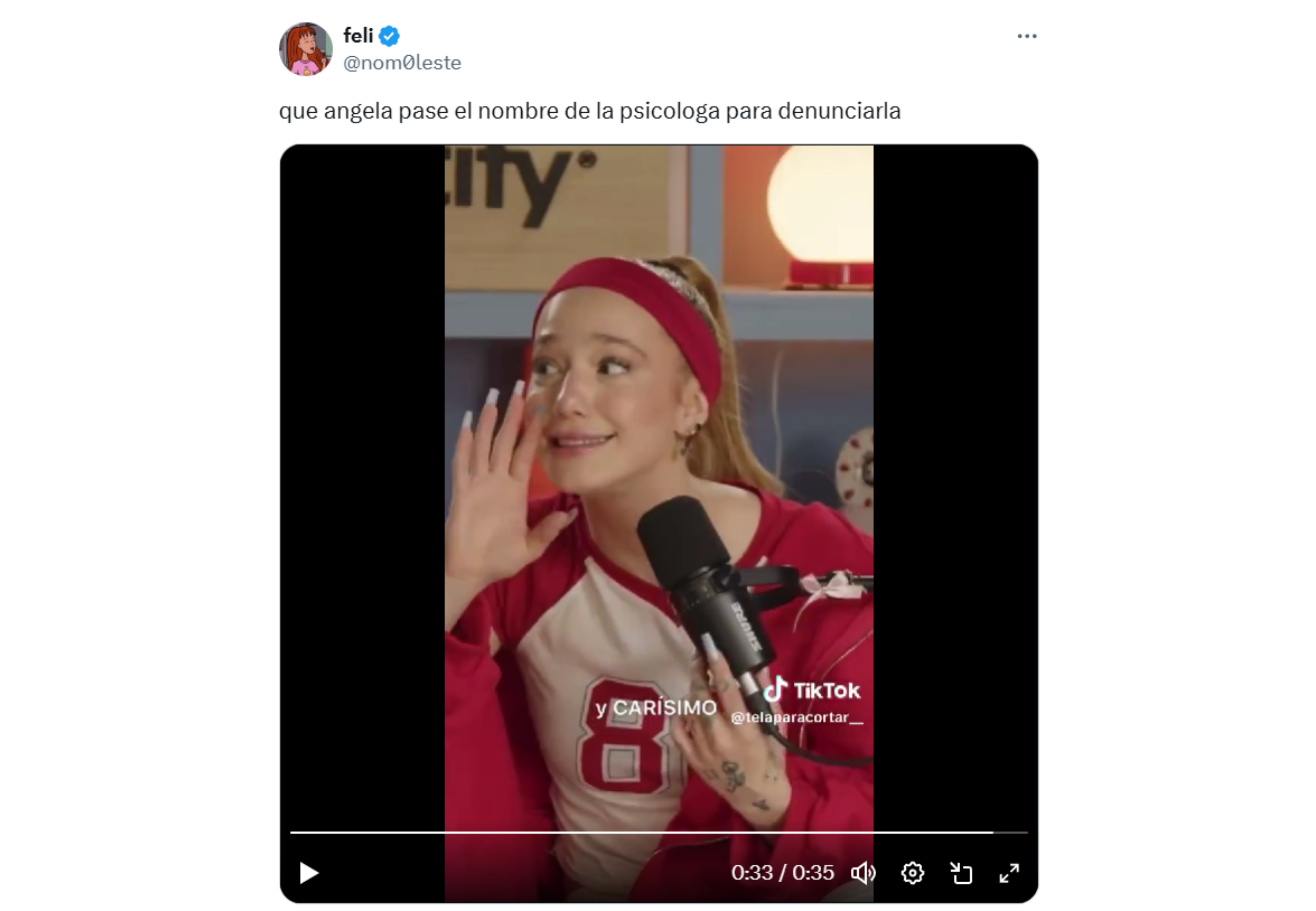 El clip se viralizó en Twitter.