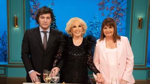 Javier Milei, Mirtha Legrand y Patricia Bullrich.