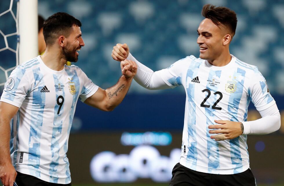 El festejo del Kun Agüero en el gol de Lautaro Martínez, una perlita que no se vio en la transmisión de Argentina-Bolivia