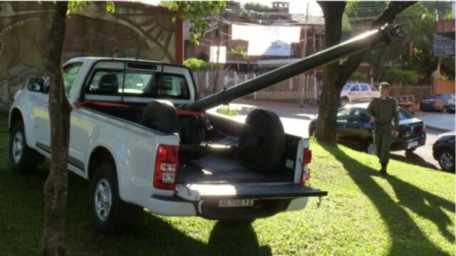 Llega a Oberá el cañón usado por soldados en Malvinas para ser exhibido.