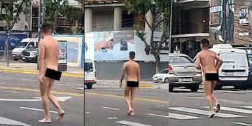 Un hombre salió a correr desnudo por pleno centro de Buenos Aires, provocó un caos de tránsito y fue detenido.