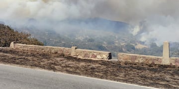 Incendio en Traslasierra. Zona de la Cuesta de Brochero. (Gentileza)
