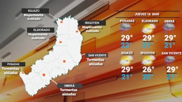 Jueves con continuidad de lluvias e inestabilidad en Misiones.