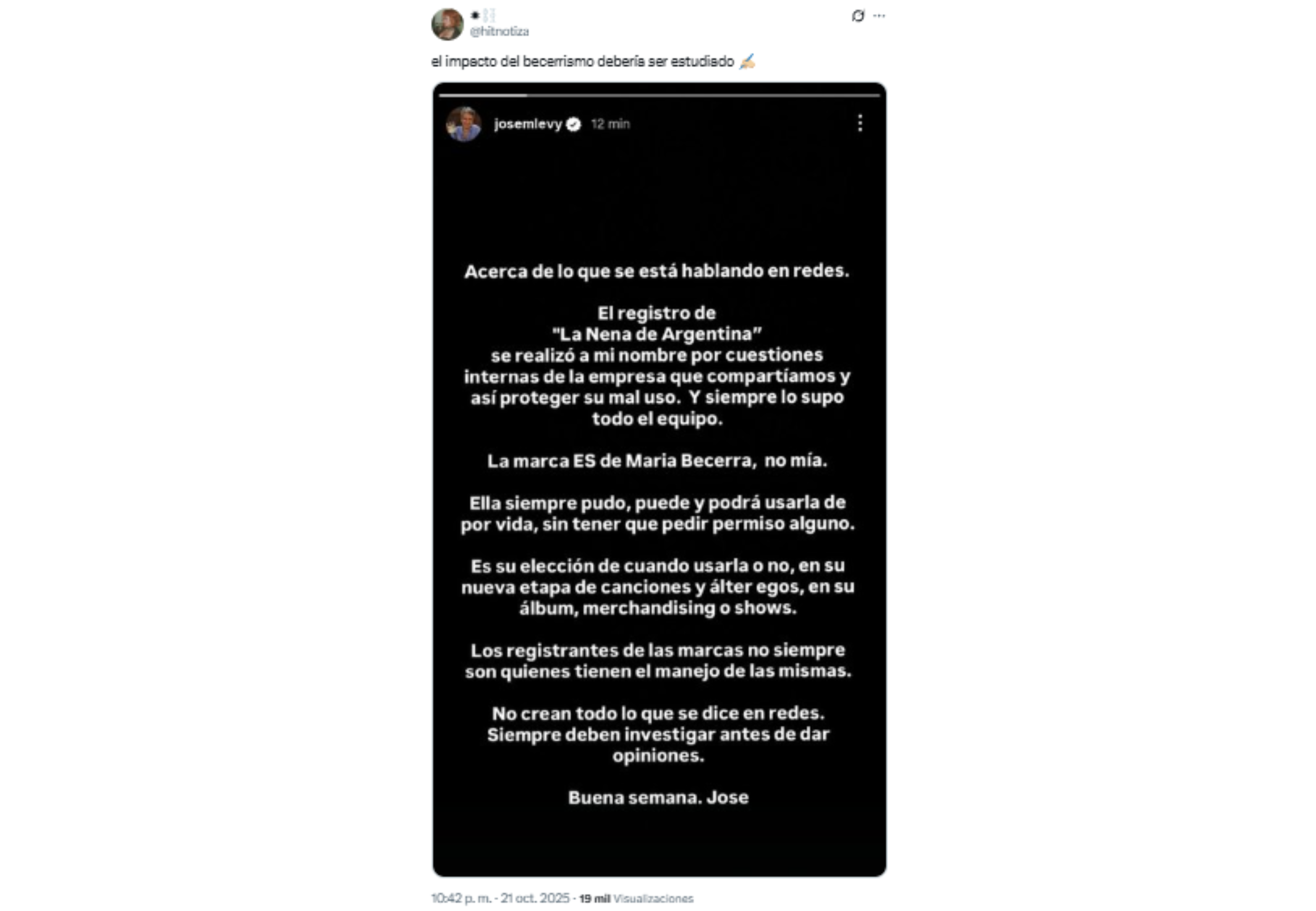 Las fans difundieron la historia en las redes sociales.