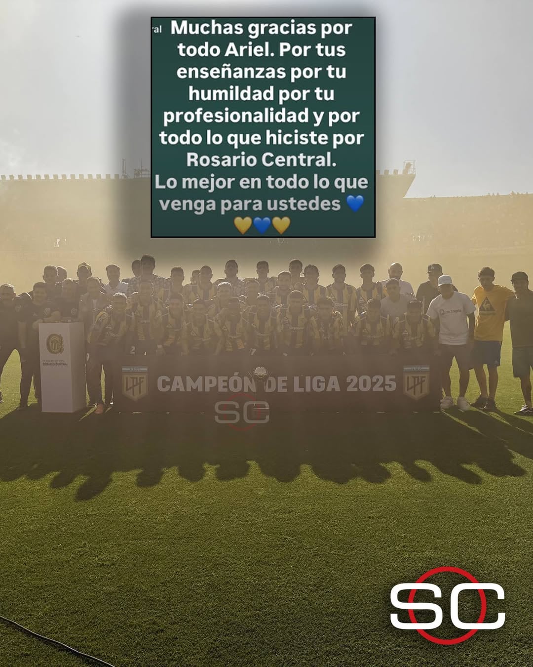 Un mensaje para despedir a Holan.