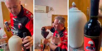 El empresario de 43 años había hecho la promesa de abrir la botella en 2005. (El Litoral)