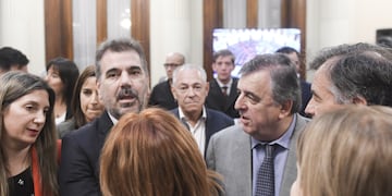 Cristian Ritondo y Mario Negri, jefes de los bloque del PRO y la UCR en Diputados. Foto: Federico López Claro.