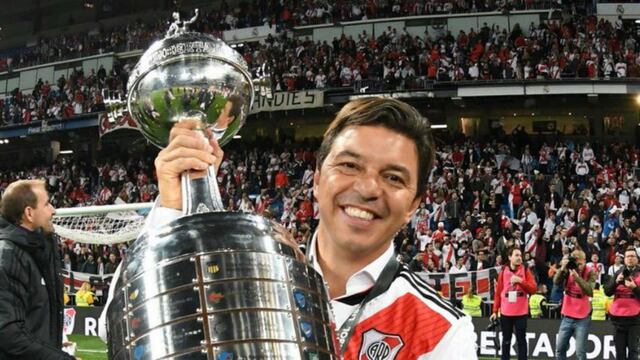 Marcelo Gallardo fue campeón de la Copa Libertadores 2018 ante Boca en Madrid.