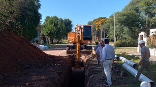Obra de cloacas en Humberto Primo