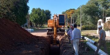 Obra de cloacas en Humberto Primo