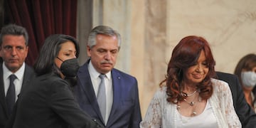 El presidente Alberto Fernández y la vice, Cristina Kirchner, en la última Asamblea Legislativa. Foto: Federico López Claro.