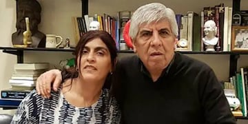 Karina Moyano junto a Hugo, su padre.