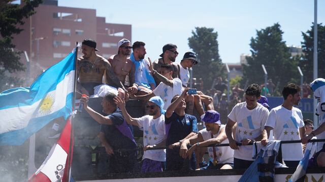 Los festejos de la Selección Argentina por la tercera estrella dorada. Foto: Clarín.