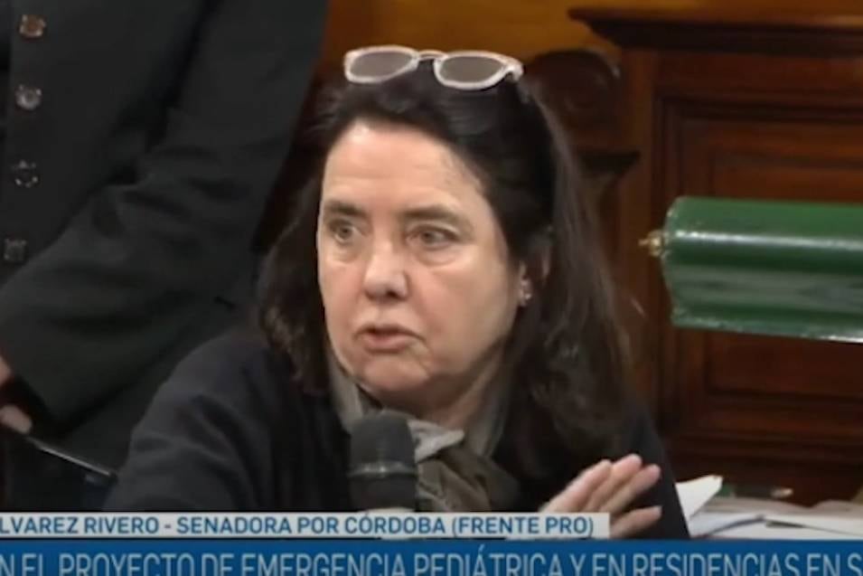 PRO. La senadora Carmen Álvarez Rivero. (Captura de video)