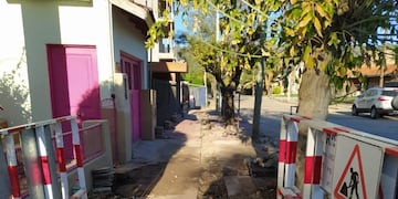 Obra de gas natural en pleno centro de la ciudad de Cosquín.