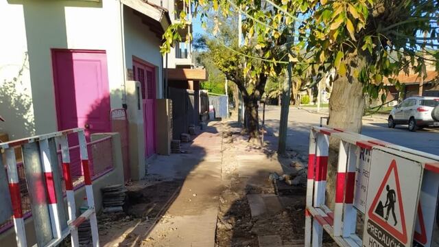 Obra de gas natural en pleno centro de la ciudad de Cosquín.