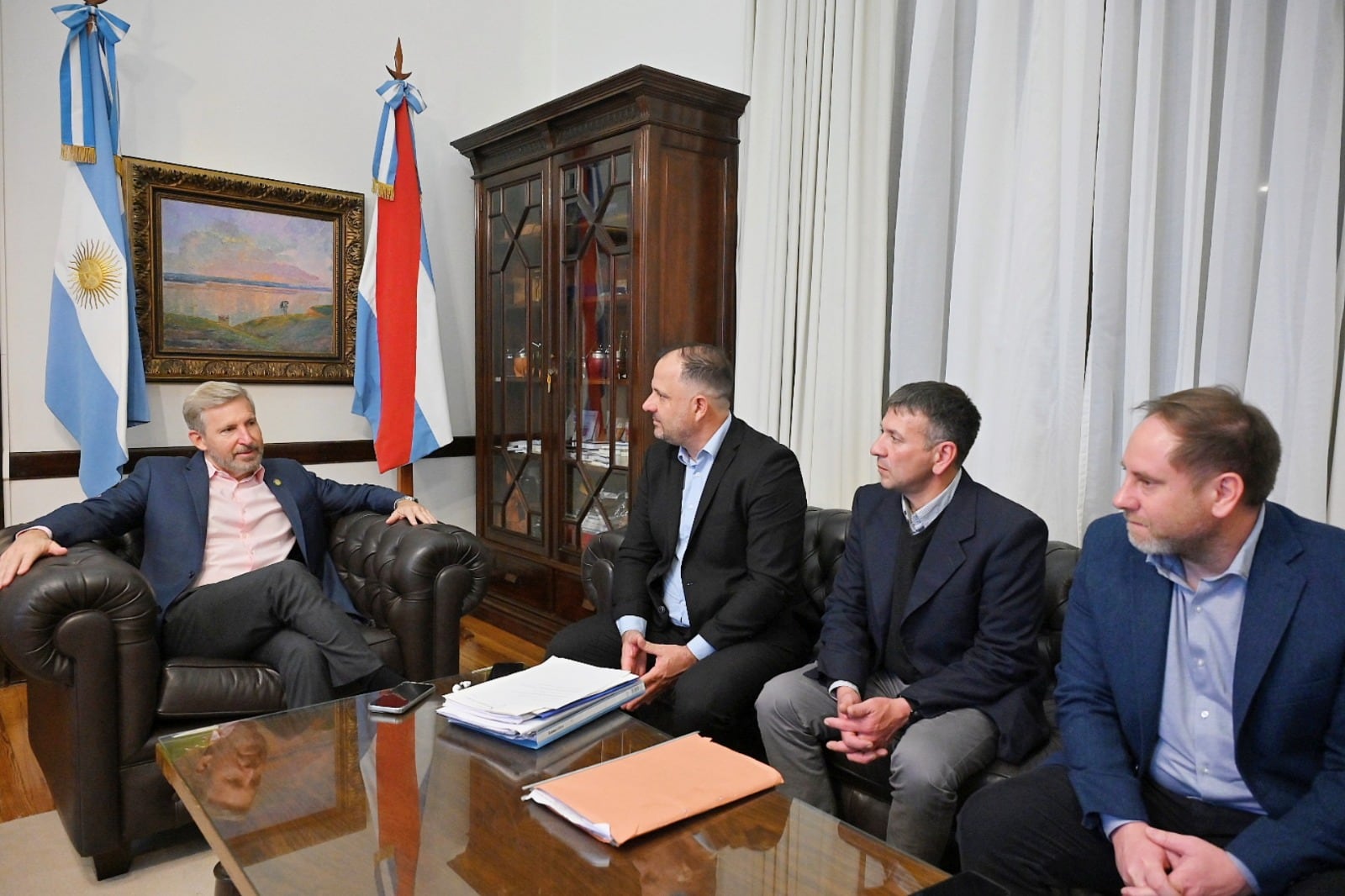 Gobernador Rogelio Frigerio y el intendente de Pueblo Belgrano Francisco Fiorotto