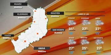 Inicio de semana con buen tiempo en Misiones.
