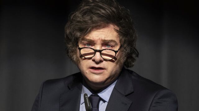 Javier Milei atacó a Cavallo y dijo que el acuerdo con el FMI es inminente. (Ennio Leanza/Keystone vía AP)