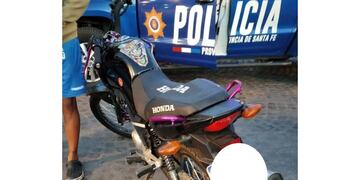 Una de las motos retenidas en los operativos viales rafaelinos