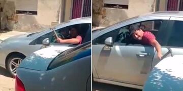 A martillazos atacó al auto de su ex mujer.