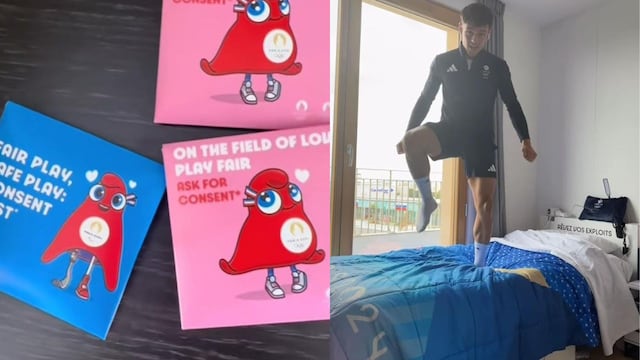 Camas especiales y preservativos para los atletas.