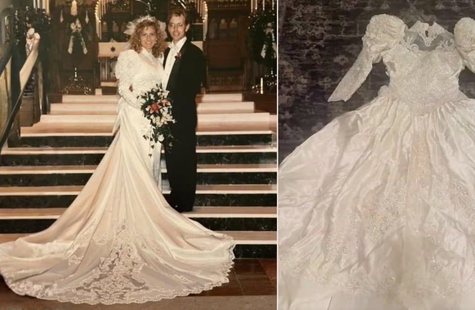 Insólito: abrió la caja de su vestido de novia tras 30 años y lo que encontró la dejó en shock