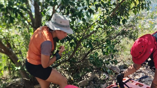 Exitoso rescate en el Cerro de la Cruz: equipos de seguridad y guías asistieron a una turista descompensada