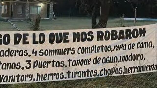 Cansado de los robos, puso pasacalles reclamando a la Policía.