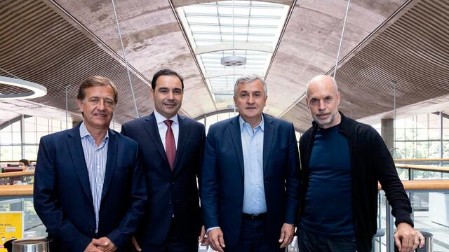Horacio Rodriguez Larreta, Rodolfo Suarez, Gerando Morales y Valdes. (Archivo)