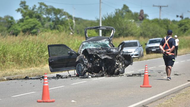 Choque frontal donde murieron 3 personas en la Ruta 10 km 50 (Facundo Luque / La Voz)