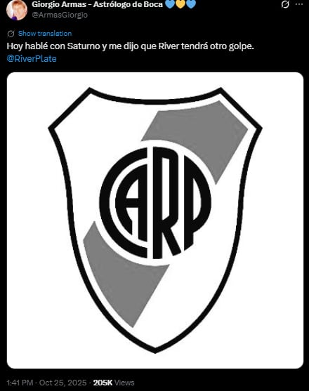 Esto fue lo que predijo Giorgio Armas sobre River.