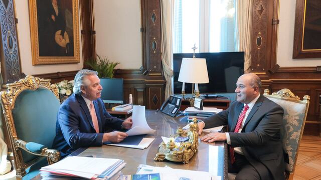 Juan Manzur junto a Alberto Fernández en Casa Rosada. Foto: Presidencia de La Nación.