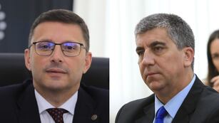 El Presidente del Concejo Municipal, Lisandro Mársico y el Fiscal Regional de Rafaela, Carlos Vottero