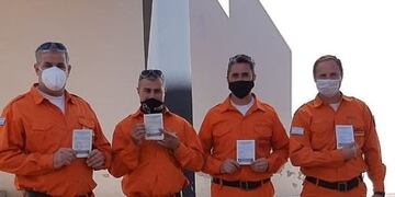 Bomberos de Arroyito recibieron la primer dosis de Aztrazeneca