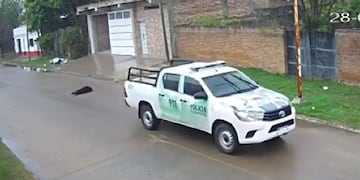 Indignación por un policía que intencionalmente atropelló y mató a un perro en Corrientes. / Foto: captura de video.