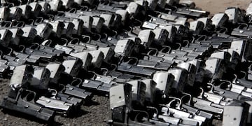 Armas de fuego que pasarán a ser destruidas. (Gobierno de Santa Fe)