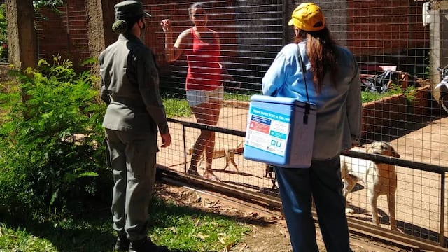Campaña de vacunación contra el COVID en Puerto Iguazú.