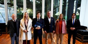 Milei junto a dirigentes de la Mesa de Enlace
