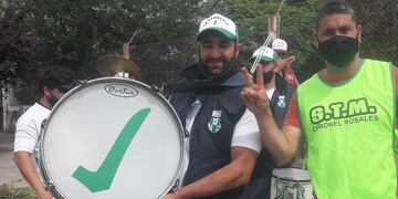 Marcelo Sottile (STM) durante la manifestación del día lunes.