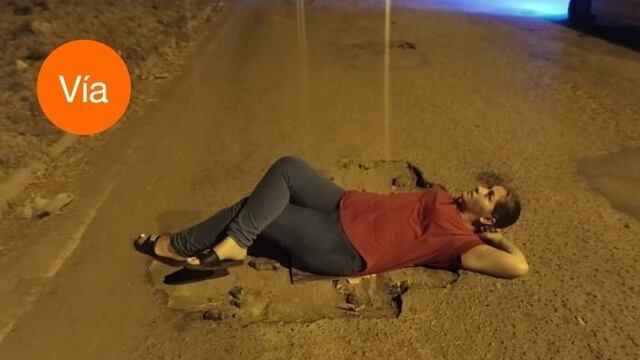 Nuria Ruppel encontró una original forma de protesta por el estado de las calles