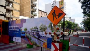 Cortes de tránsito en el centro de la ciudad de Córdoba. (José Gabriel Hernández / La Voz)