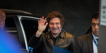 Javier Milei, en la sede de LLA. (Clarín)
