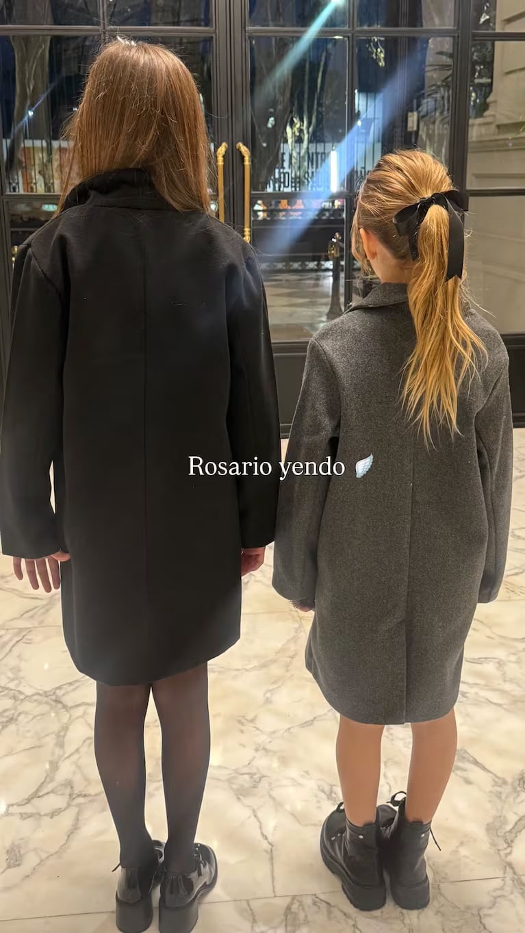 La foto que subió Wanda Nara de sus hijas yendo a Rosario a visitar a la familia Icardi.