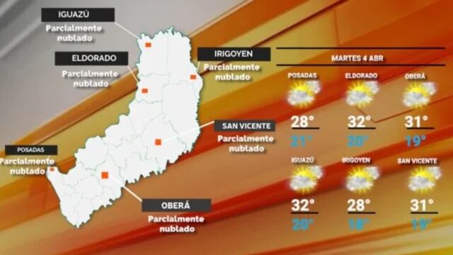 Martes nublado e inestable en Misiones.
