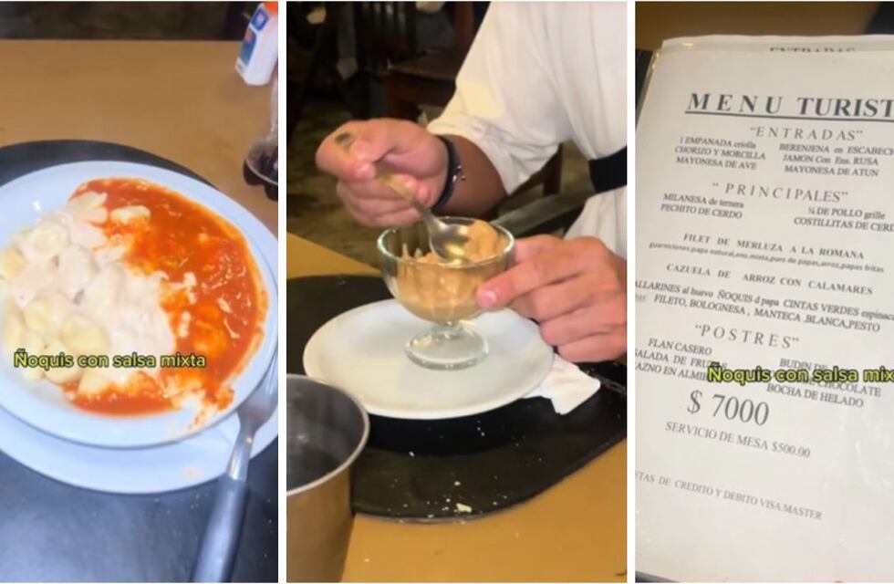 Fue a cenar a un bodegón en Pinamar, mostró todo lo que comió en TikTok y el precio fue una locura