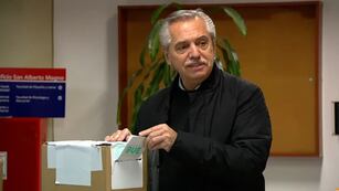 Alberto Fernández voto en Palermo - Captura de video