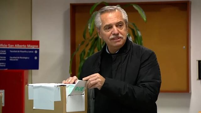 Alberto Fernández voto en Palermo - Captura de video