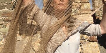 Natalia Oreiro, la actriz y cancante uruguaya, durante sus días de grabación de "Las Rojas" en Mendoza.